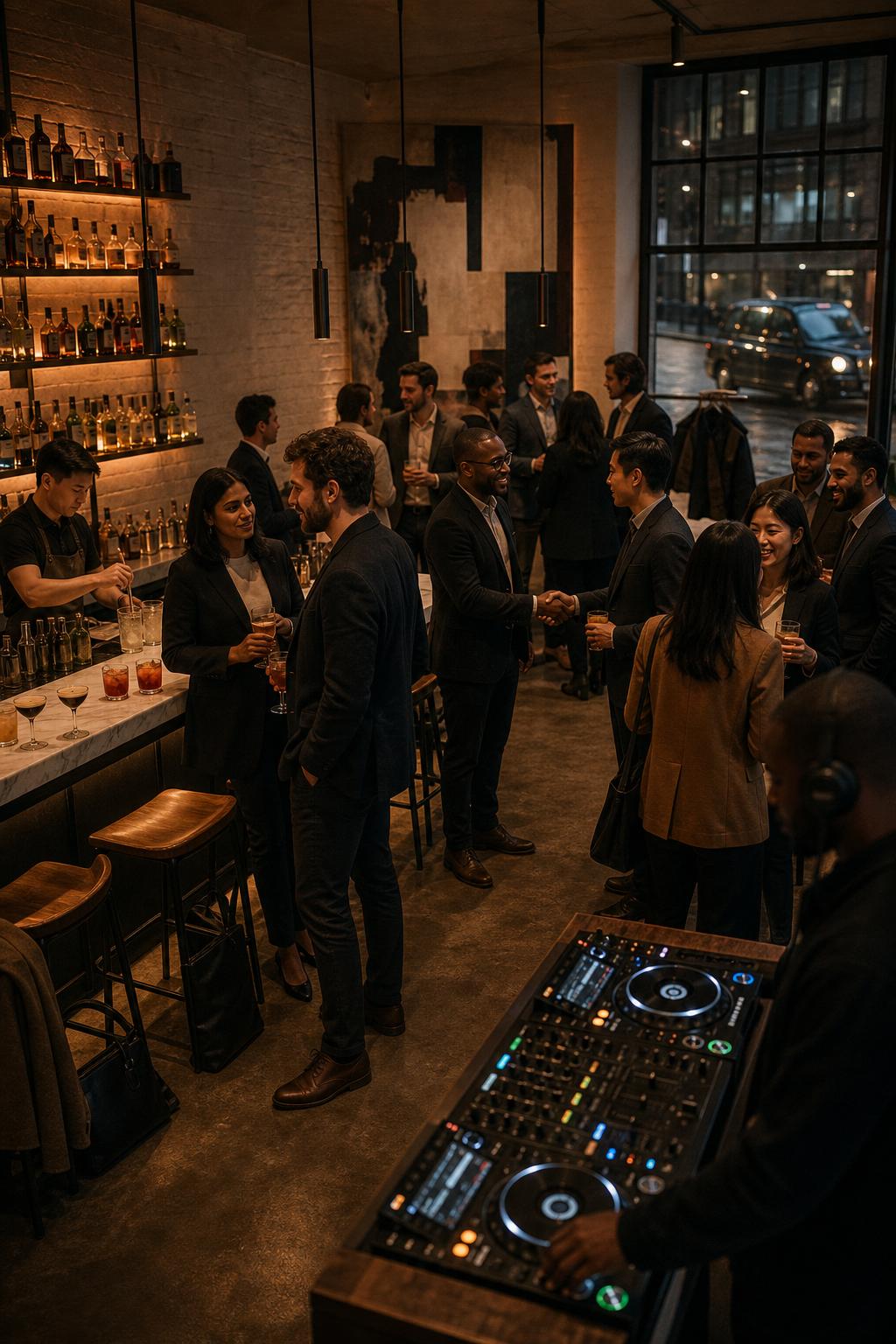 Intimate music-led room of senior decision-makers in conversation